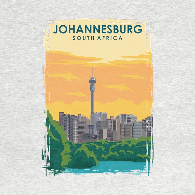 Johannesburg South Africa Travel Poster by jornvanhezik